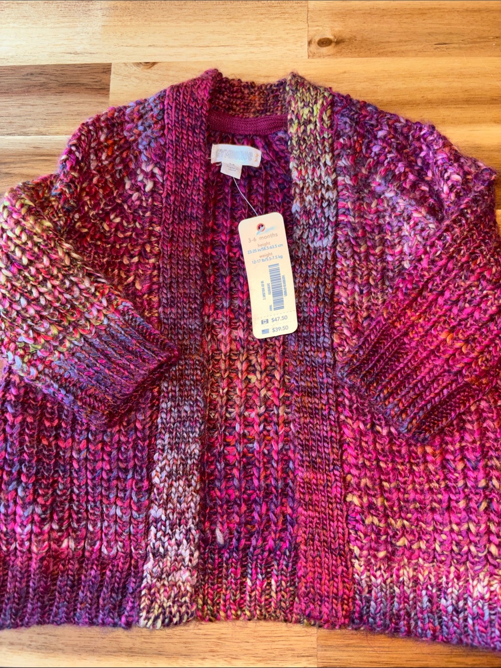 Gymboree baby Chunky Open-Front Cardigan Sweater - Pink Multi 3-6 months